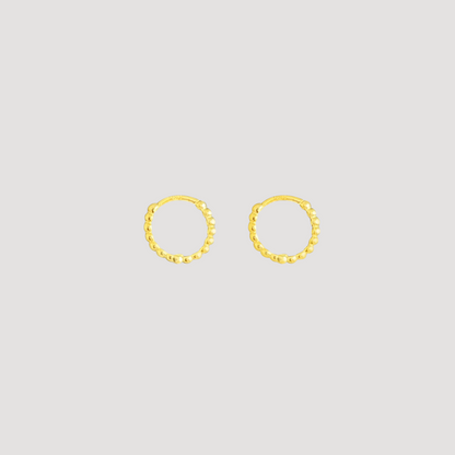 9 K SOLID GOLD - Bubble Tiny Hoop